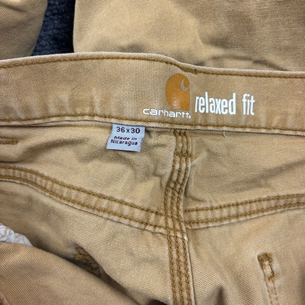 CARHARTT Men’s Relaxed Fit Rugged Canvas Work Utility Pants Hickory Camel  36x30 - Picture 4 of 8